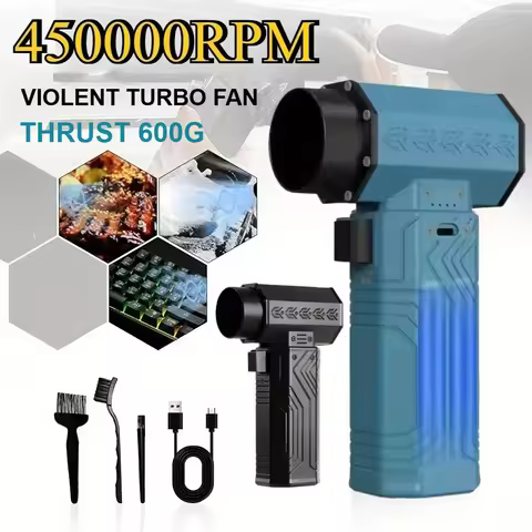450000RPM Air Blower Powerful Mini Turbo Jet Fan 10000mAh 600g Thrust 70m/s Wind Brushless Duster le