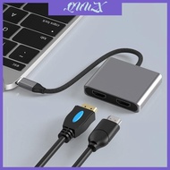 QUU USB C to Dual  Adapter Supports 4K 60Hz and Dual 4K 30Hz Monitor