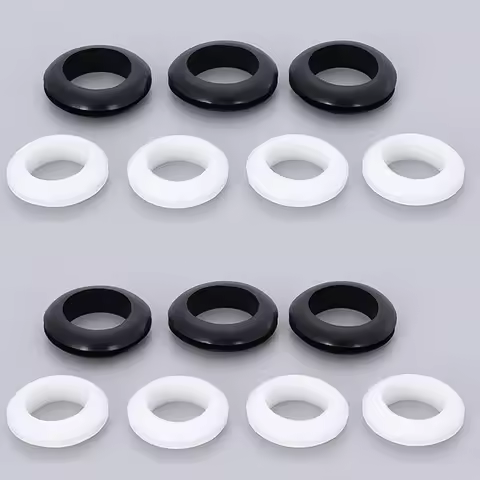 12/14/16/18/20/22/25mm Inner Diameter Black White Double Side Open Hole Plug Cable Rubber Protector 