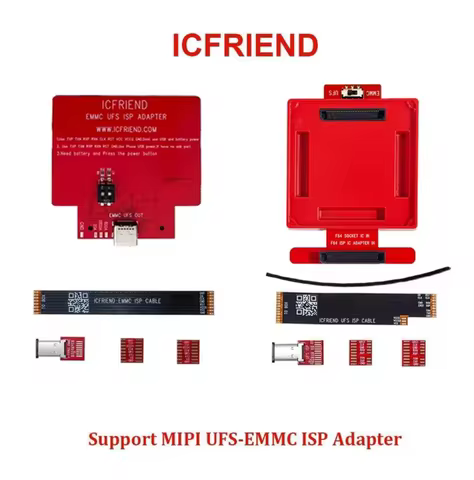 F64 adapter supports MIPI UFS-EMMC ISP adapters and Easyjtag/BGA254 socket modifications.