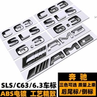 Mercedes-Benz C63 Car Label SLS AMG Rear Tail C63 6.3 Fender Side Word Black Series Modified Logo SL