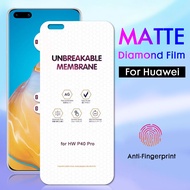 Full Coverage Diamond Matte Hydrogel Film Screen Protector For Huawei P30 P40 Mate 20 30 40 Pro Nova 8 Not Tempered Glass