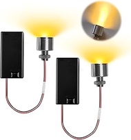Pack of 2 Miniature LED Lights for Dollhouse, AA Battery Holder, 3 V Warm White LED Light, 25 cm Cab