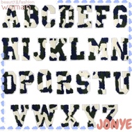JONY Glitter Alphabet Patch, Cow Print Chenille Letter Patch, Jeans a-Z Letter Patch Clothes