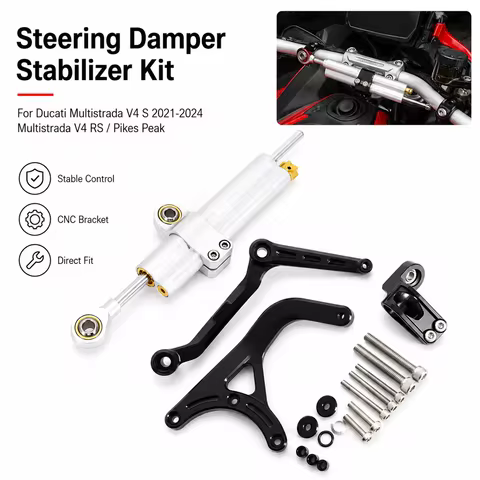 Motorcycle Steering Stabilizer Damper Bracket Mount Kit Compatible With Ducati Multistrada V4 S V4 R
