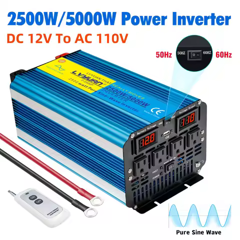 DC 12V 24V AC 120V 5kW 7kW 8kW Output Inverter Pure Sine Wave Solar Power System Inversor Converter 
