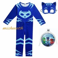 Children's toys superhero costume cosplay overall Pj Mask costume jumpsuit plus Mask bonus Catboy Ow