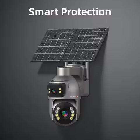 LS VISION 4G SIM Solar Camera 24/7 Recording Outdoor 2 Screen AOV 20X Zoom Camera Built-in Battery S