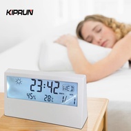 [Ready stock] KIPRUN Electronic Alarm Clock Noiseless Calendar Weather Temperature Humidity Display LED Table Clock for Office and Living Room Battery Operated