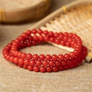 Men Women Style Full Meat Bracelet Full Multi-Circle 5mm Persimmon Red 108 Multi-Circle Beads Agate 