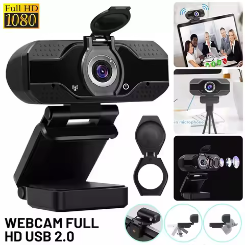 1080P Full HD Web Camera With Universal Clips Fits Laptops Desktops LCD Monitors Webcam Full Hd Micr