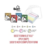 (1BOX) BEST FORM 9.5"X11" 2PLY [W/P] 1000'S NCR Computer Form | 电脑纸 X 1BOX