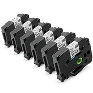 6 Pack Compatible Brother P-touch Label Makers Tape TZE-231 TZE231 TZ-231 TZ231, for Brother Ptouch 