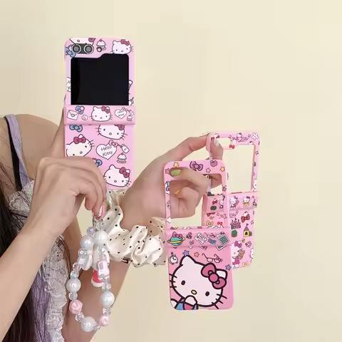 Cute Cartoon Sanrio Hello Kitty Samsung Phone Case for Samsung Galaxy Z Flip7 Galaxy Z Flip6 Flip5 4