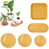 SME Bamboo Wood Saucer Plant Tray Plant Flower Stand Favor Succulent Pot Tray Decor