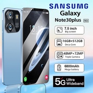 โทรศัพท์มือถือ SANSUMG Galaxy Note30 plus โทรศัพท์สำหรับเล่นเกม Smartphone 4G/5G 7.5inch+HD โทรศัพท์