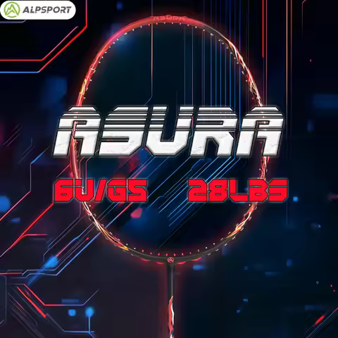 ALP Asura 6U Badminton Racket Max 35 Lbs 85g Original Carbon Fiber Racket Offensive Racket Pre-Strun