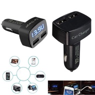 Car Accessories 4 in 1 Car Charger, Voltmeter, Ampere Meter, Temperature, Car Charger