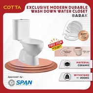 COTTA Barak Heavy Duty Seat Cover Wash Down Water Closet Couple Toilet Bowl Mangkuk Tandas  Duduk Jamban Duduk S Trap