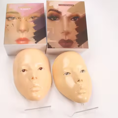 1box Full Face Reusable Makeup Board Silicone Practice Pad for Makeup Beauty Academy Cosmetic （EU an