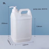 【BHQ FU】ถังปั๊มแรงดันพลาสติก หัวปั้ม​+แกลลอน 1L. 3L. 5L. Food Grade ขวดแกลลอนเปล่า ใช้กับอาหารและยาไ