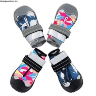 Dog Boots Shoes Reflective Adjustable Breathable Non-Slip Sole Dog Rain Snow Boots Outdoor Shoes for