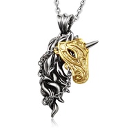 GIUMKA-Men Necklace-Steel Jewelry-Fantasy Unicorn-Black/Gold-2 Colors-MN01594