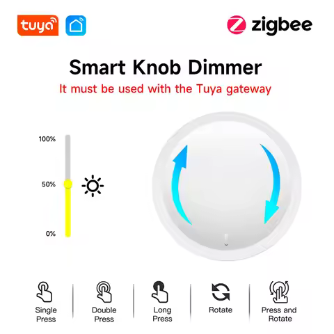 Tuya Knob Switch Wireless for Light Curtain Fan Tuya Smart Knob ZigBee Tuya Light Dimming Switch Sma