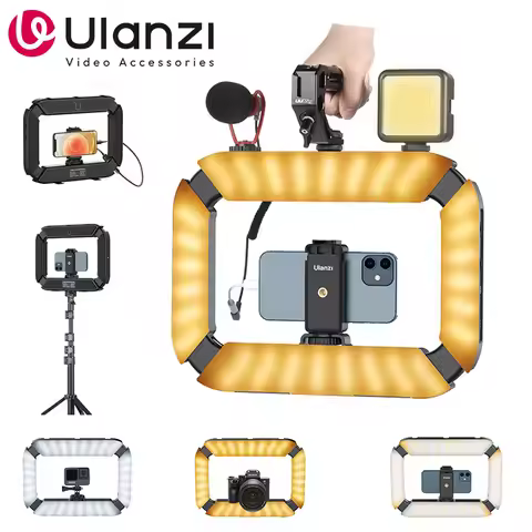 Smartphone Video Rig Ulanzi U200 Ultimate Handheld LED Ring Light Selfie Light Phone Video Stabilize