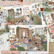 ENWEI 5 Pcs [Retro Vintage Series] Landscape Stickers 3D Waterproof Material Large Size Cartoon Styl