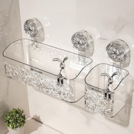 [5294 People Collection] Toilet Suction Cup Rack Washstand Wall-Mounted Face Towel Storage Box Perfo