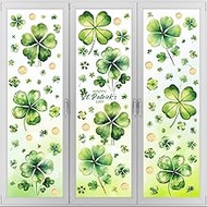 St Patricks Day Decoration Window Clings for Glass Window Shamrock Window Cling Lucky 4 Leaf Clover 