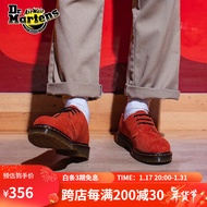 马丁（DR.MARTENS）1461 通勤简约复古时尚灯芯绒男款3孔马丁单鞋 铁锈红色 42