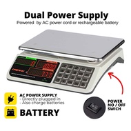 40kg Electronic Digital Price Computing Rechargeable Supermarket Counting Scale Penimbang Harga Timb