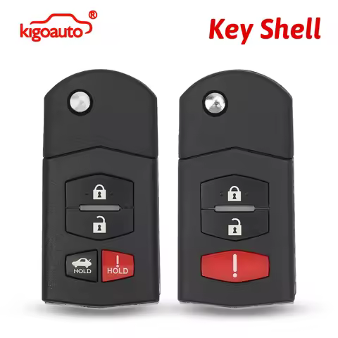 kigoauto Remote Key Case Shell 3/4 Button SKE125-01 BGBX1T478 for Mazda 2 3 5 6 CX-7 CX-9 MX-5 Miata