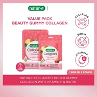 Natur-E Collabites Pouch Gummy Collagen with Vitamin E & Biotin 1 Box (8 Pouches @ 8 Gummy Pieces)