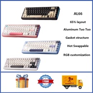 YUNZII AL66 65% Aluminum Tuo Tuo Wireless Mechanical Keyboard Gasket Structure Hot Swappable RGB Custom Aluminum Keyboard
