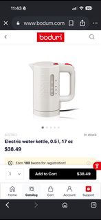 歐洲名牌電水壺 Bodum Bistro Electric Water Kettle 0.5L White