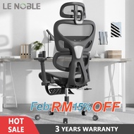 LENOBLE K80 Office Chair Ergonomic Chair Gaming Chair Adjustable Kerusi Pejabat  - 3 Years Official 