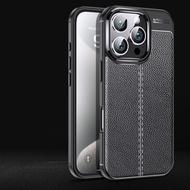 iPhone 16 Pro Max / 16 Plus / 16 Pro / 16 / 15 Pro Max / 14 Pro Max Rugged Leather Armour Phone Case