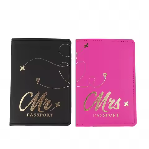 2PCS/Set New Mr Mrs PU Leather Passport Cover Case Card Holder Lightweight Travel Accessories Wallet