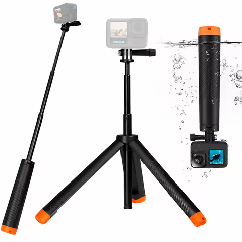 4 in1 Floating Selfie Stick Tripod For GoPro DJI AKASO Osmo Action Camera Waterproof Extension Monop