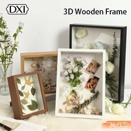 DX | 3D Wooden Photo Frame Flower Frame Picture Frame Wall Decoration A4 Frame Gambar Hollow Frame D