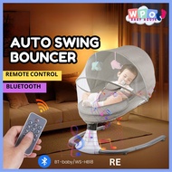 Newborn Baby Auto Swing Leaf Bouncer Mosquito Net Tent Automatic Remote Rocker Buaian Bayi Buai