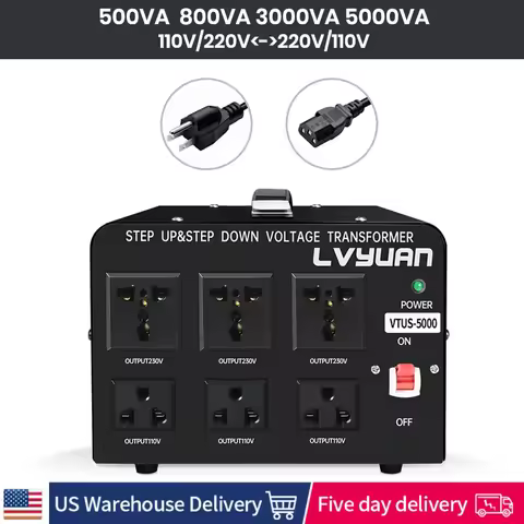 500VA-5000VA Heavy Duty Step Up/Down Transformer LVYUAN Voltage Converter Transformer with US&EU Out