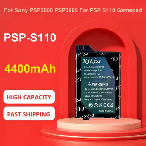 KiKiss Battery For Sony PSP2000 PSP3000 For PSP S110,PSP-S110,4400mAh