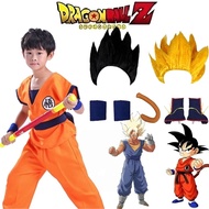 Ready Stock Dragon Ball Z Goku Gohan Costume Hair Wristbands Kids Adults Men Women Cosplay 100-185cm