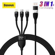 Baseus 100W 3 in 2 Charging Cable USB+USB-C To M+L+C 5A Type-C Fast Charge 1.2M