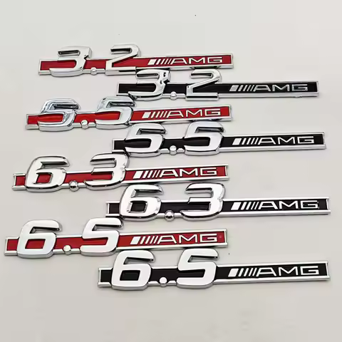 3D ABS Car Styling Logo 3.2 5.5 6.3 6.5 AMG Badge Fender Side Rear Trunk Sticker For Mercedes AMG W2