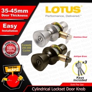 LOTUS / EL / STAR WHEEL Cylindrical Entrance Lockset Door Lock Knob Set With Keys 585SC •TFM•